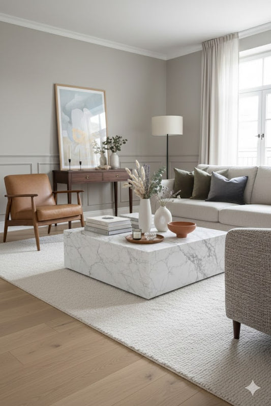 Greek White Calacatta Coffee Table