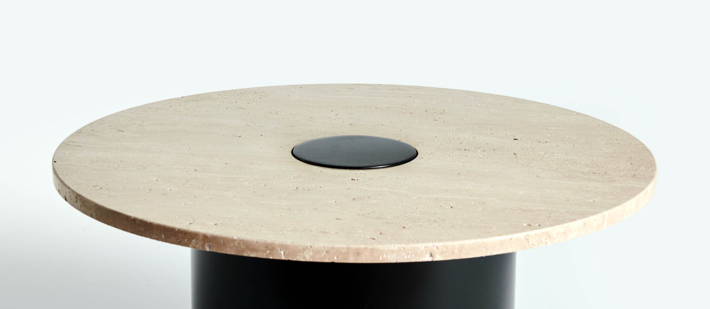 The Classic Travertine (Black Round Base)