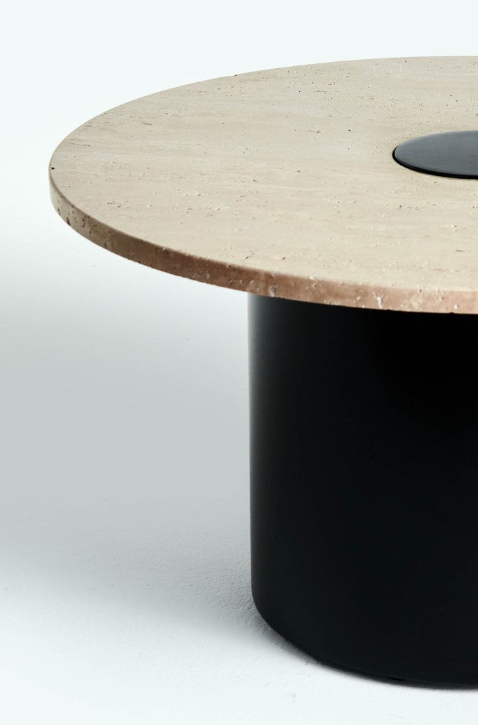 The Classic Travertine (2 Tables-Round & Cone Base)